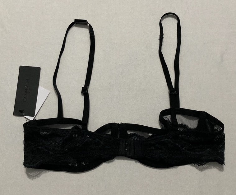 CALVIN KLEIN Graphic Lace Unlined Balconette Bra BLACK 34A