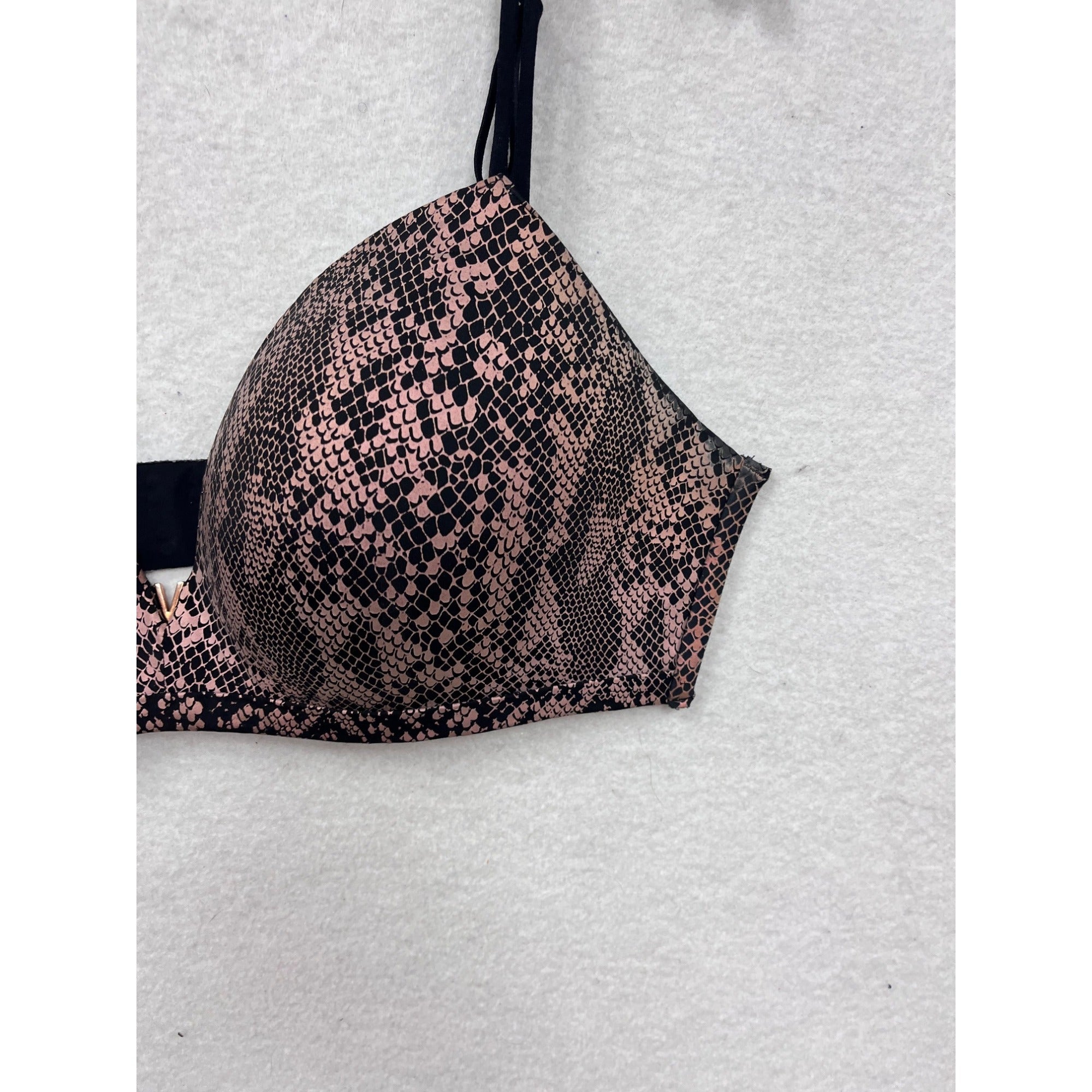 Victorias Secret Snake Print Padded Non-Wire Bra 36D #8747