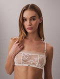 Calvin Klein | CK Black Floral Lace Bandeau Bra | Antique White