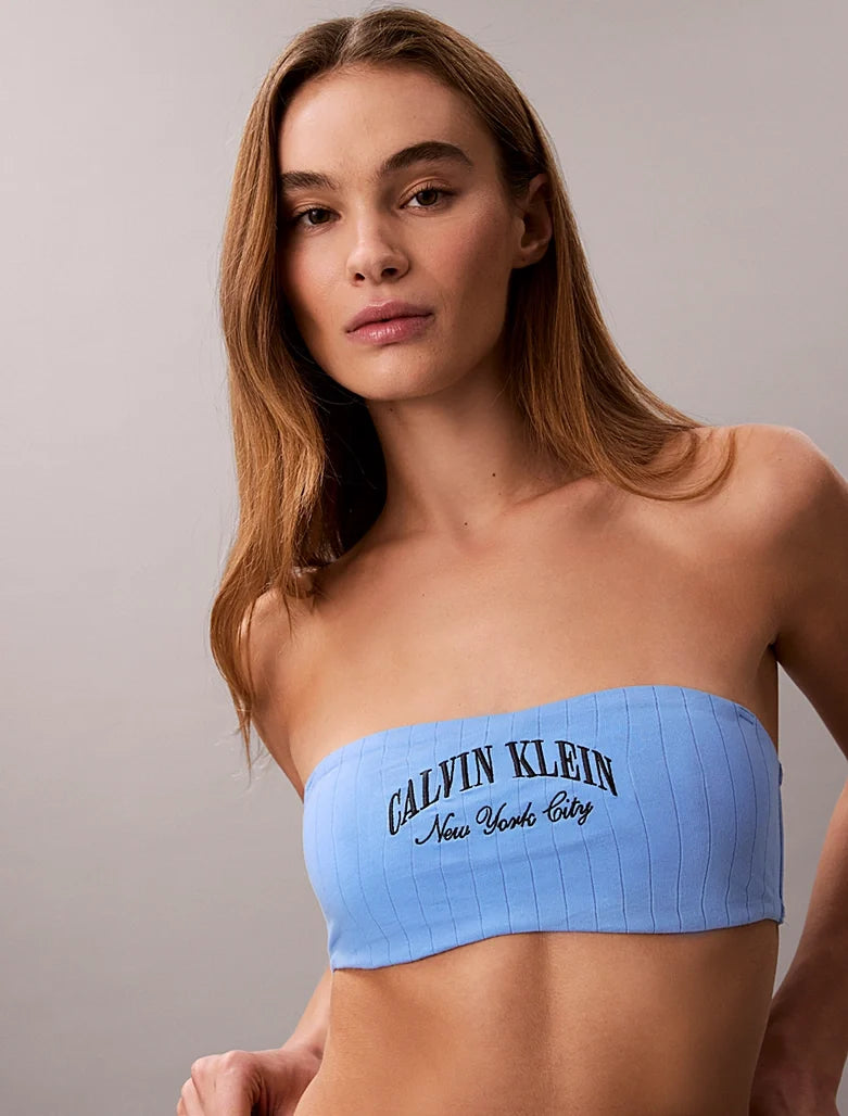Calvin Klein | Heritage Classic Cotton Bandeau Bralette | Blue Descent