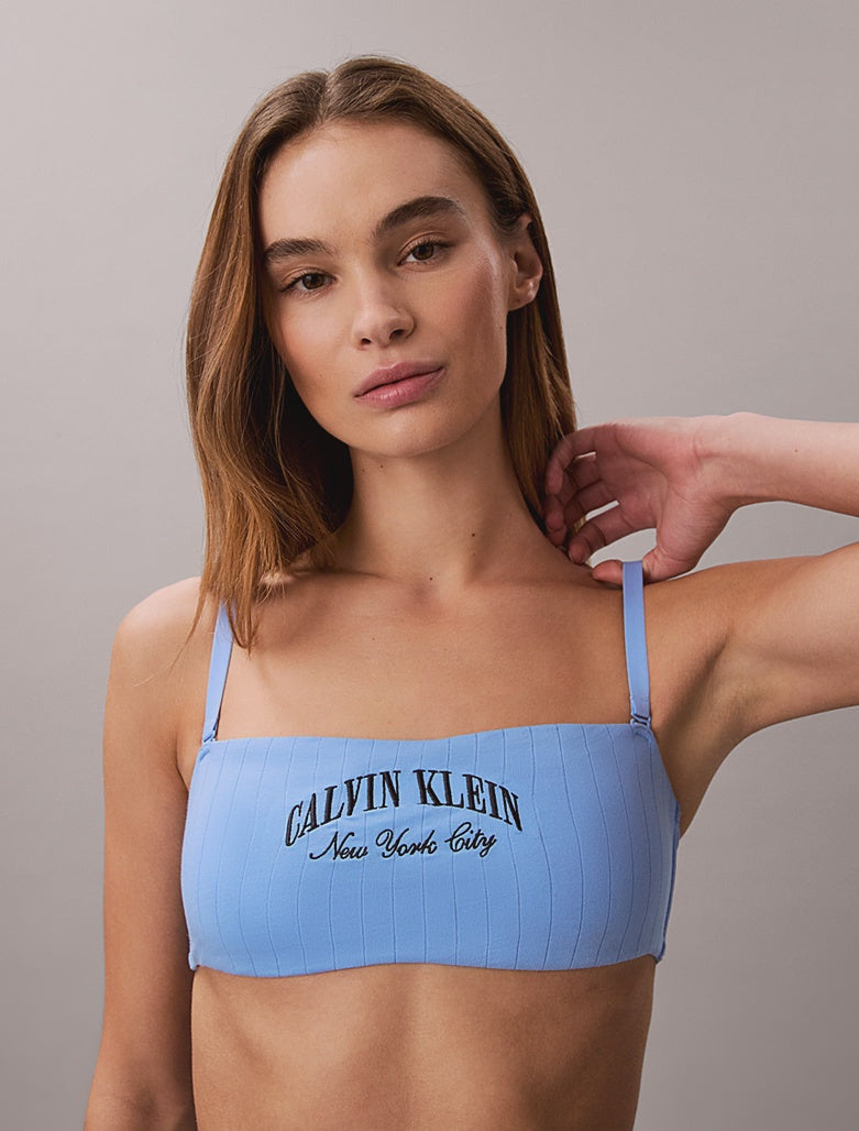 Calvin Klein | Heritage Classic Cotton Bandeau Bralette | Blue Descent