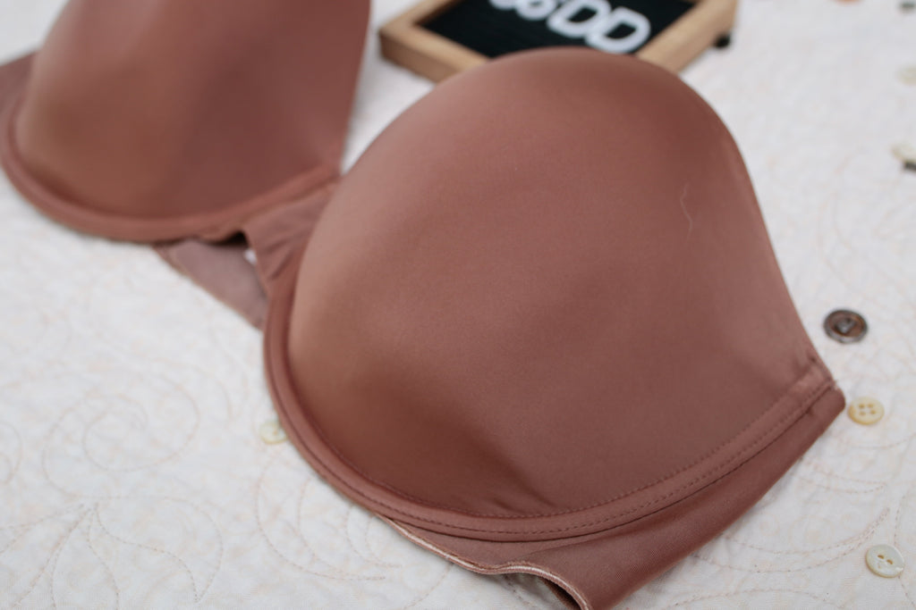 Victoria's Secret 36DD Lined Strapless Underwire Bra Rust Brown