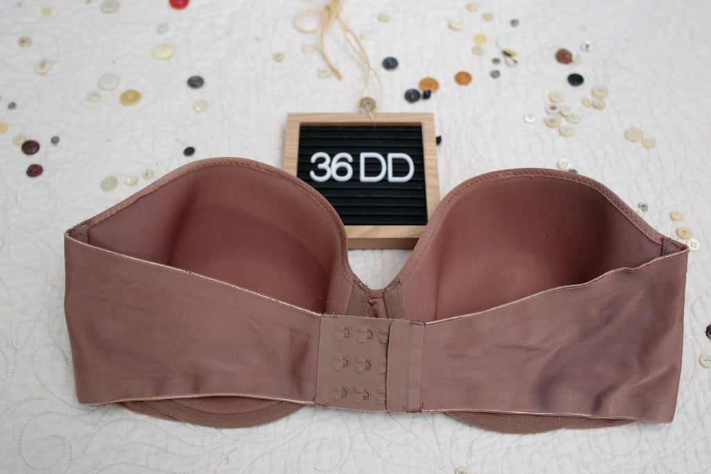 Victoria's Secret 36DD Lined Strapless Underwire Bra Rust Brown