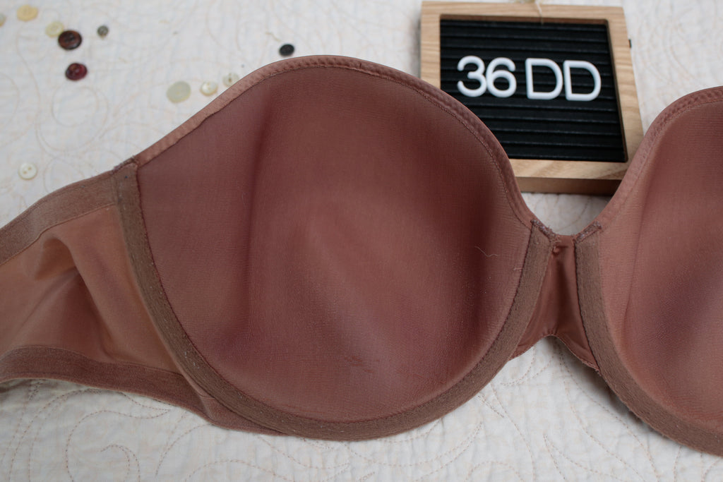 Victoria's Secret 36DD Lined Strapless Underwire Bra Rust Brown
