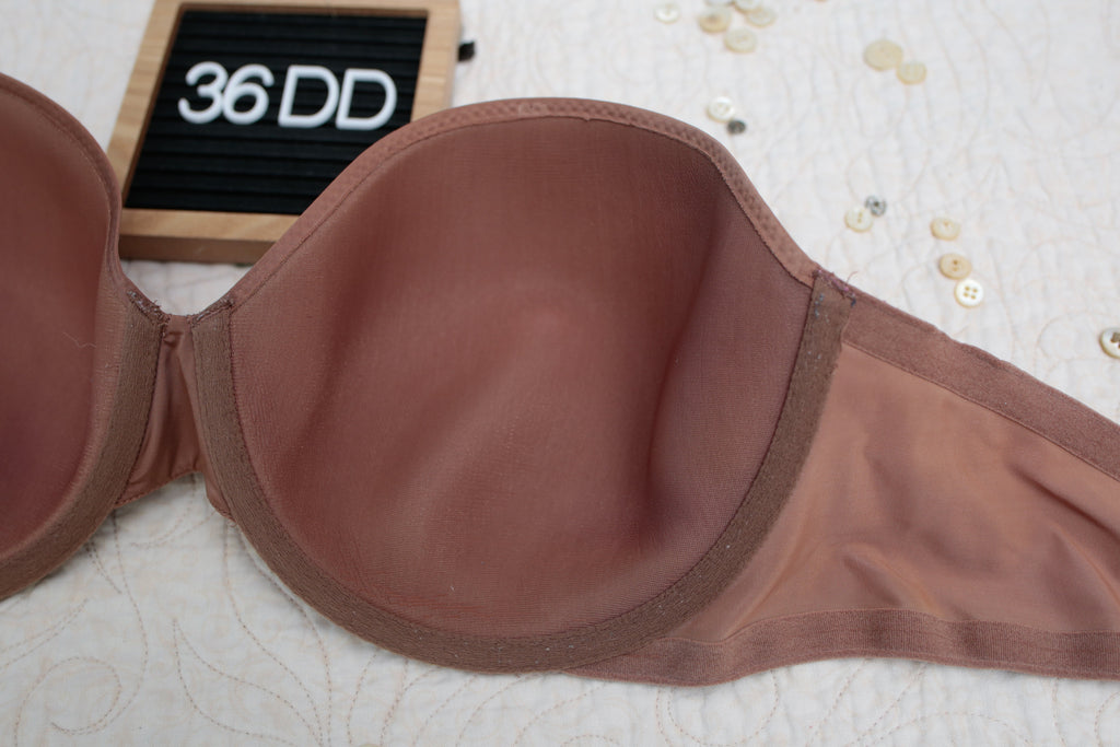 Victoria's Secret 36DD Lined Strapless Underwire Bra Rust Brown