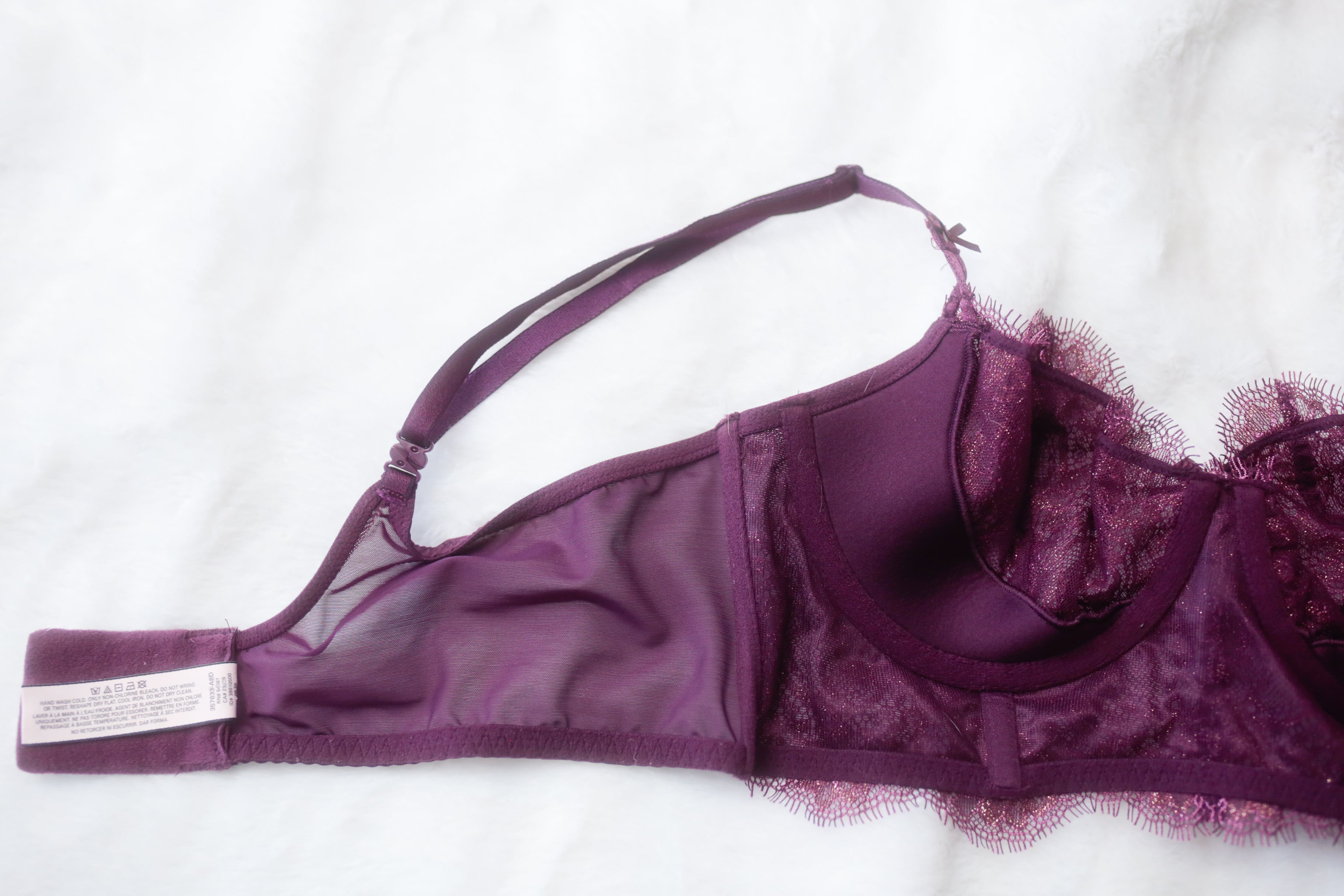 Victoria's Secret 36B Dream Angels Push-up without Padding Bra Purple Lace