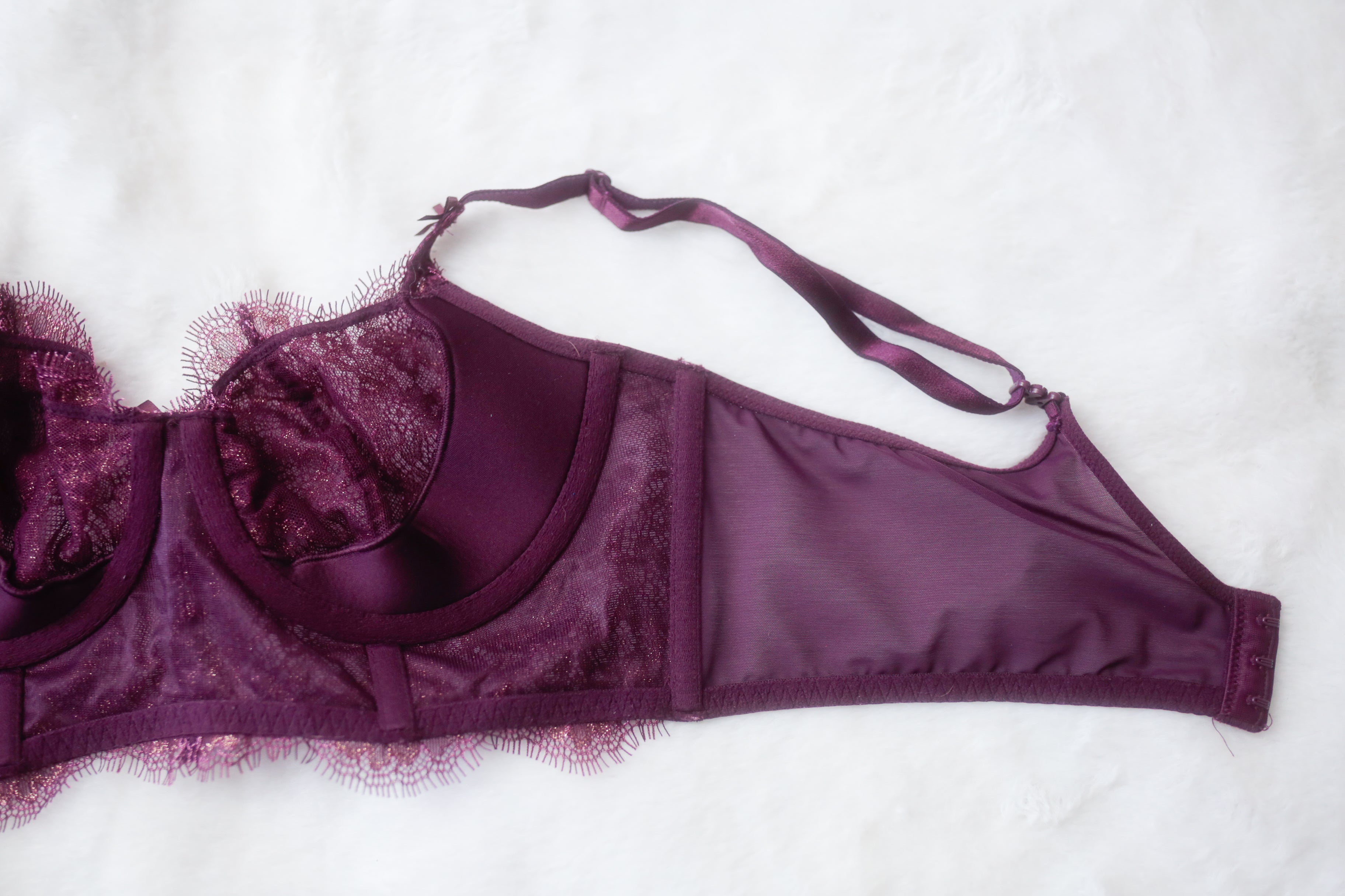 Victoria's Secret 36B Dream Angels Push-up without Padding Bra Purple Lace