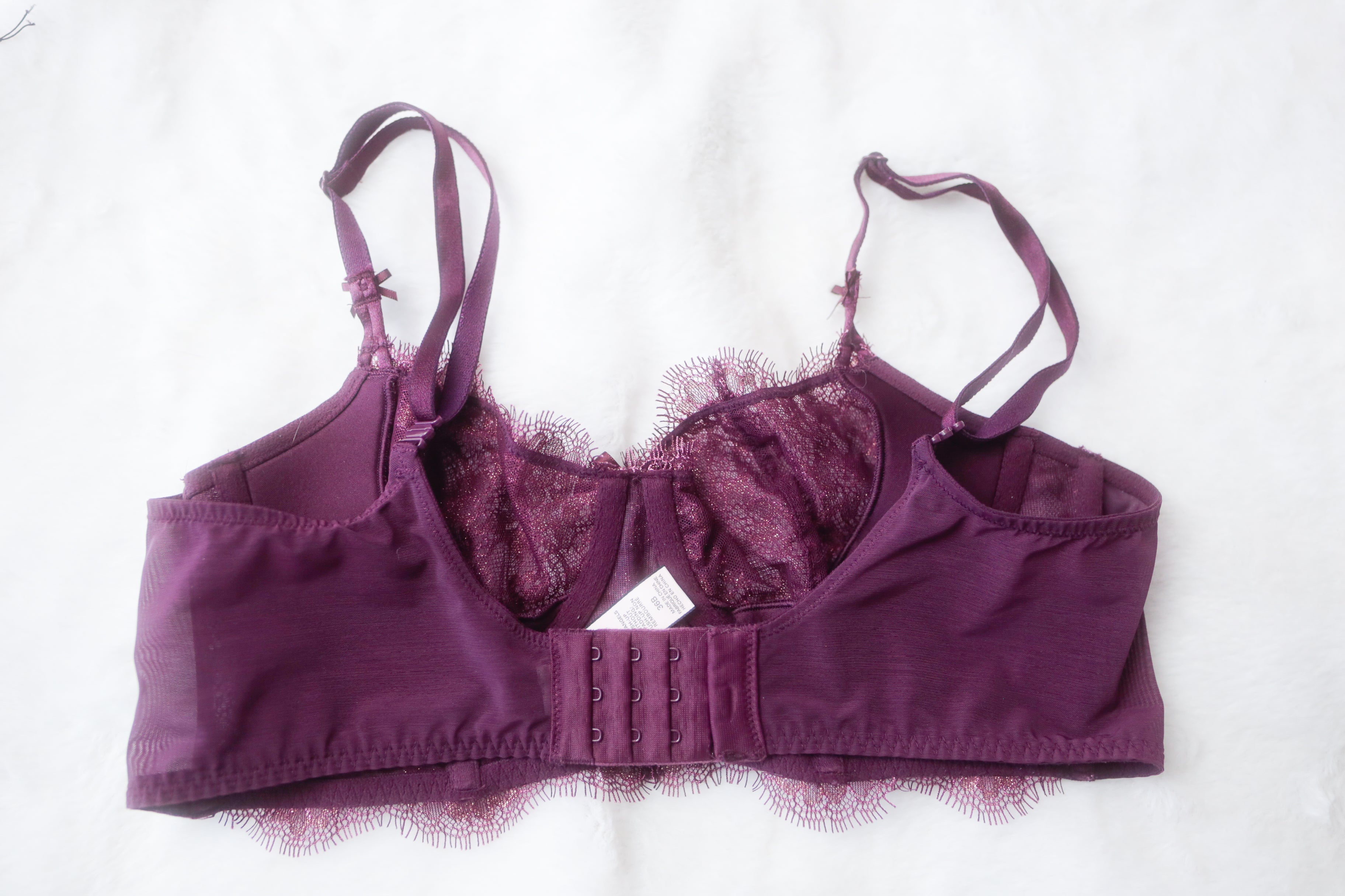 Victoria's Secret 36B Dream Angels Push-up without Padding Bra Purple Lace