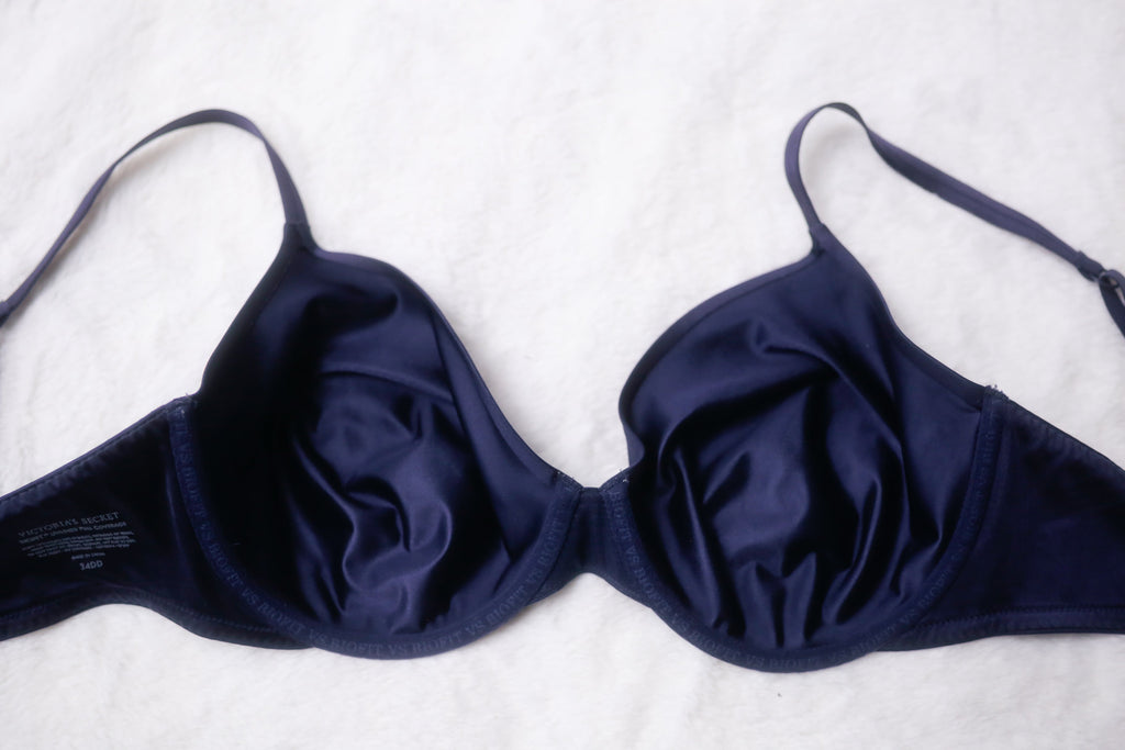 Victoria's Secret 34DD Biofit Unlined Full Coverage Underwire Bra Dark Blue