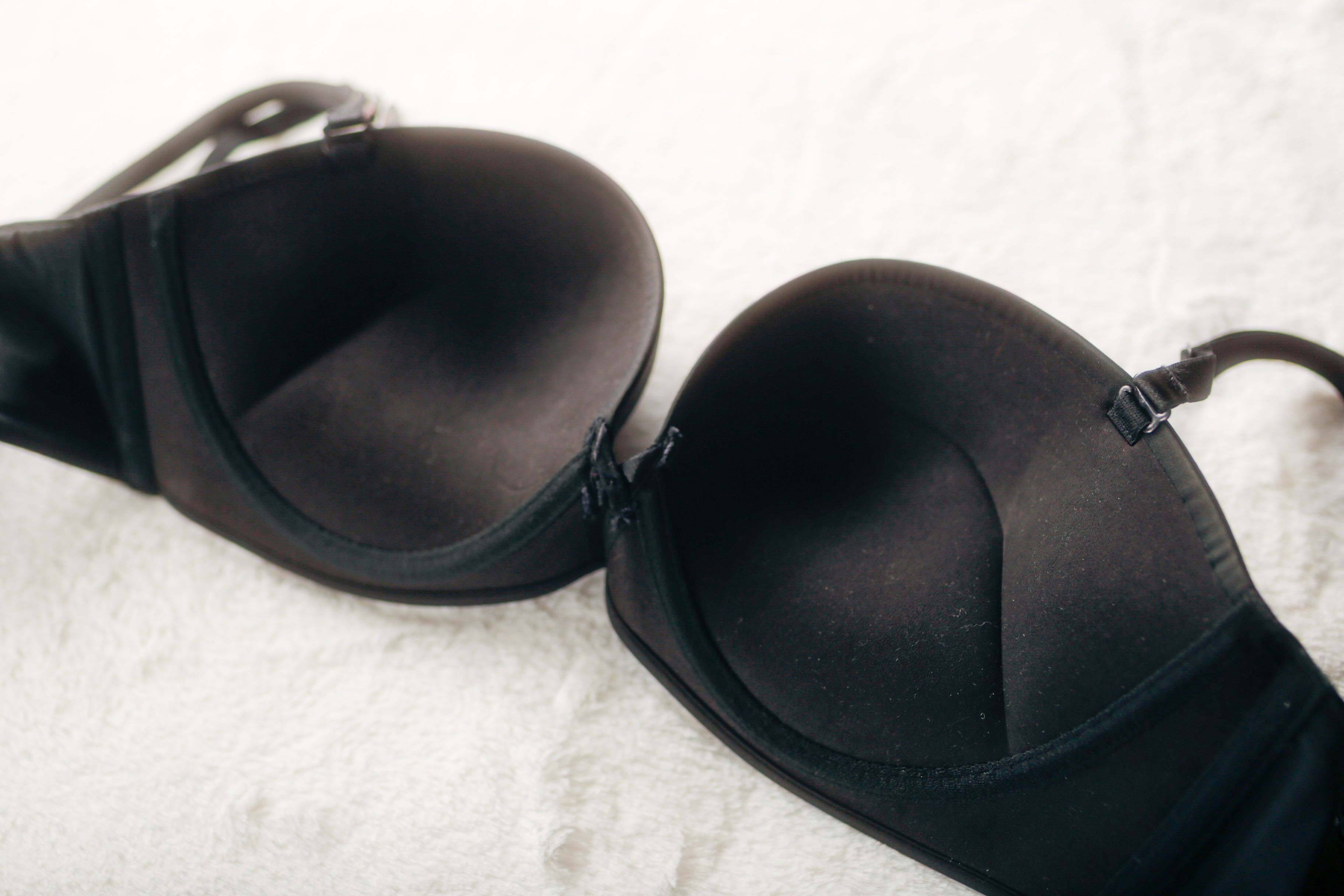 Victoria's Secret 36D Bombshell Multiway Convertible Bra Black Satin NEW