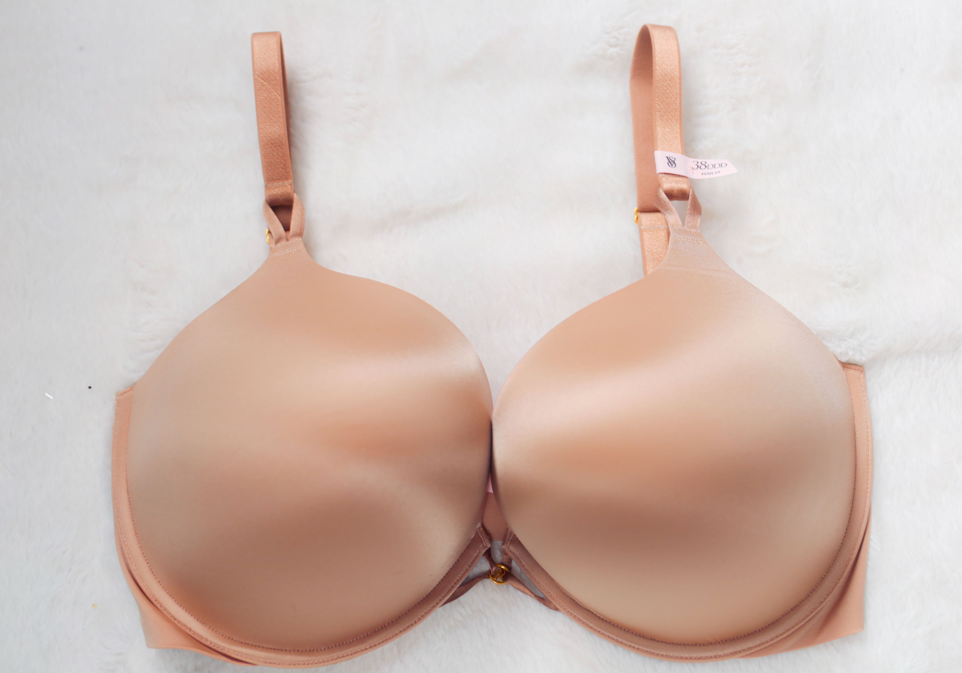 Victoria's Secret 38DDD Bombshell Plunge Push-up Bra Beige NEW