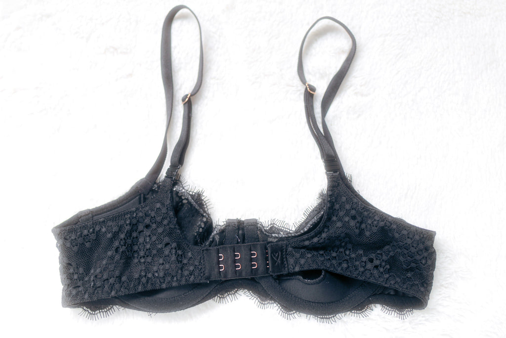 Victoria's Secret 32C Dream Angels Push-up Unpadded Unlined Lace Demi Bra Black