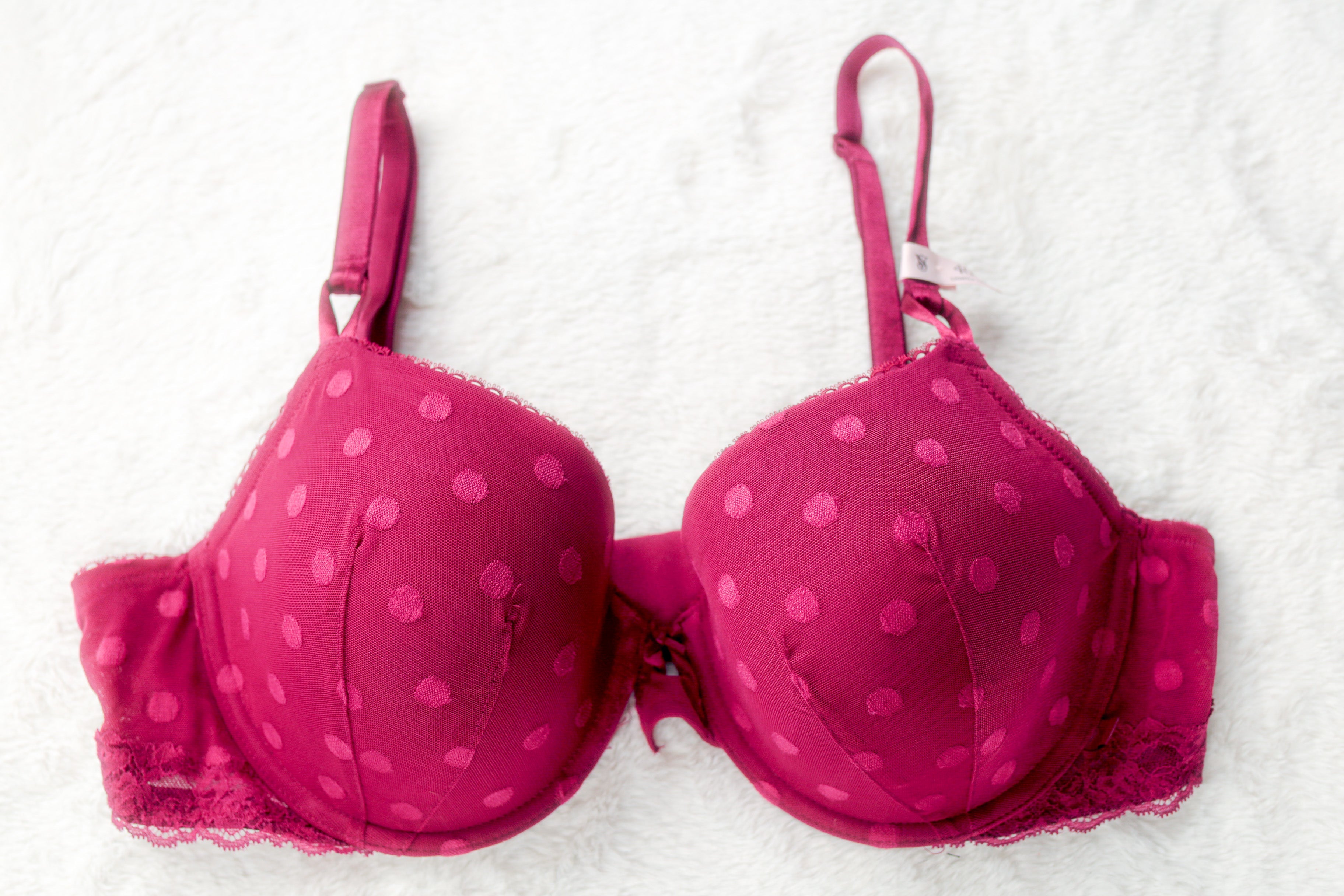 Victoria's Secret Lined Demi Underwire T-shirt Bra Purple Dot 40C NEW