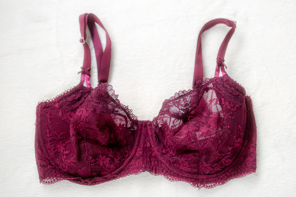 Victoria's Secret Dream Angels Push-up Unpadded Unlined Lace Demi Bra Purple 36DDD