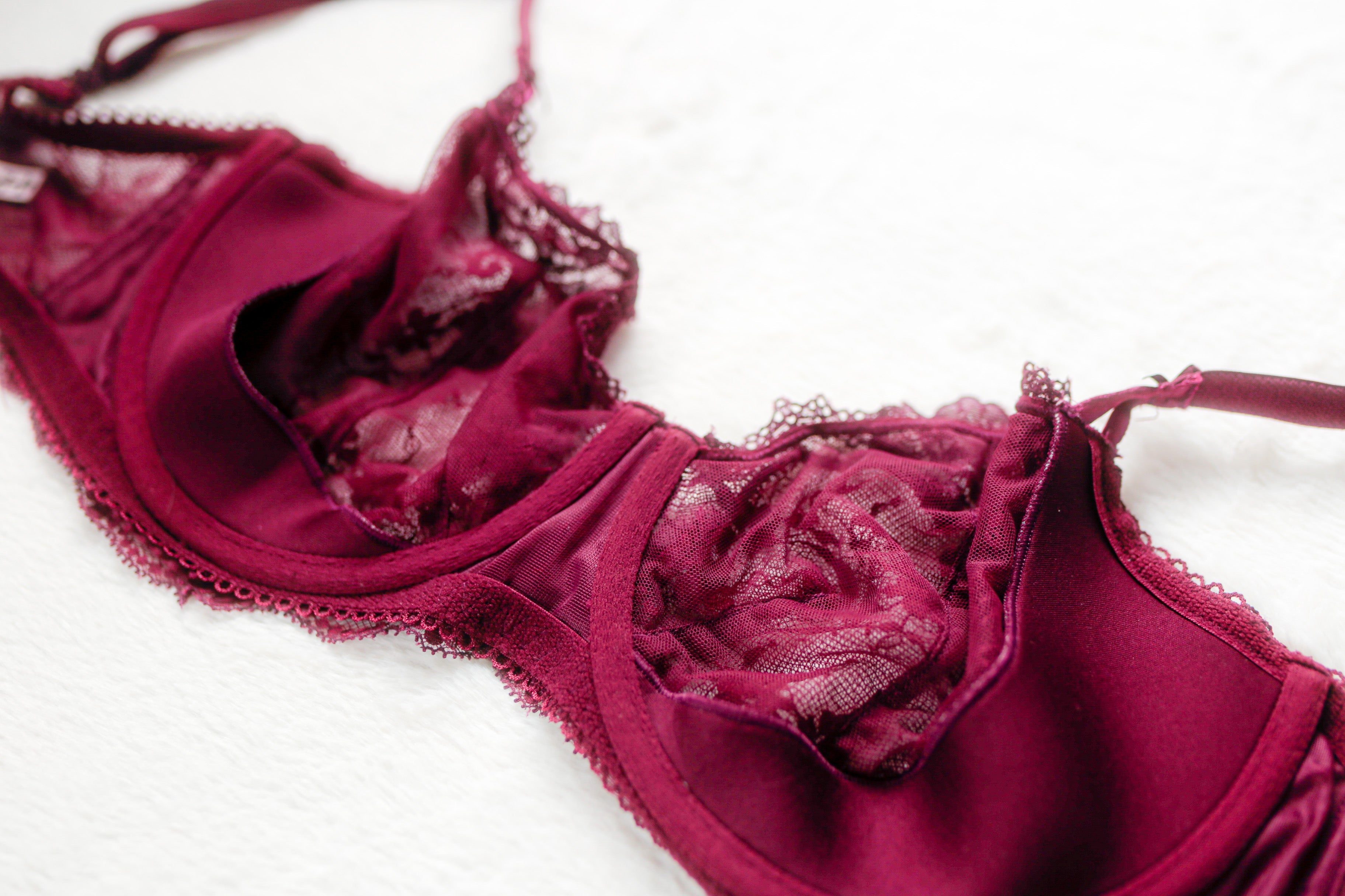 Victoria's Secret Dream Angels Push-up Unpadded Unlined Lace Demi Bra Purple 36DDD