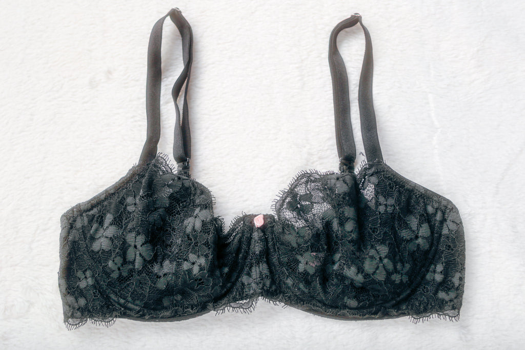 Victoria's Secret Dream Angels Witchy Unlined Push-up Lace Bra Black 34D