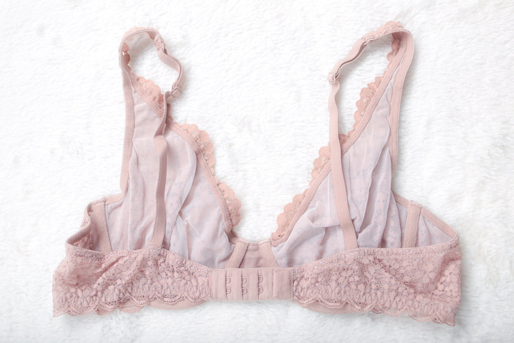 Victoria's Secret Body by Victoria Boho Unlined Lace Unpadded Semi Sheer Bra Pink Underwire 36B