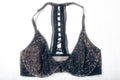 Victoria's Secret Unlined Plunge Biker Lace-up Racerback Bra Black 34D