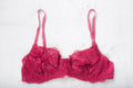 Victoria's Secret Vintage 90s Unlined Lace Underwire Demi Balconette Bra Red 36B
