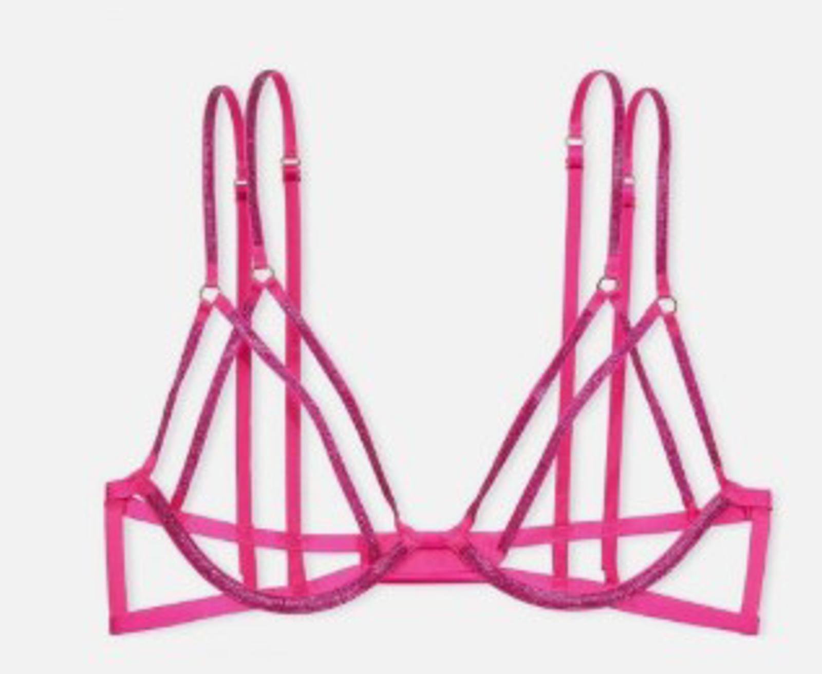 Victoria's Secret Shine Strappy Rhinestone Open-Cup Triangle NEW NWT XS