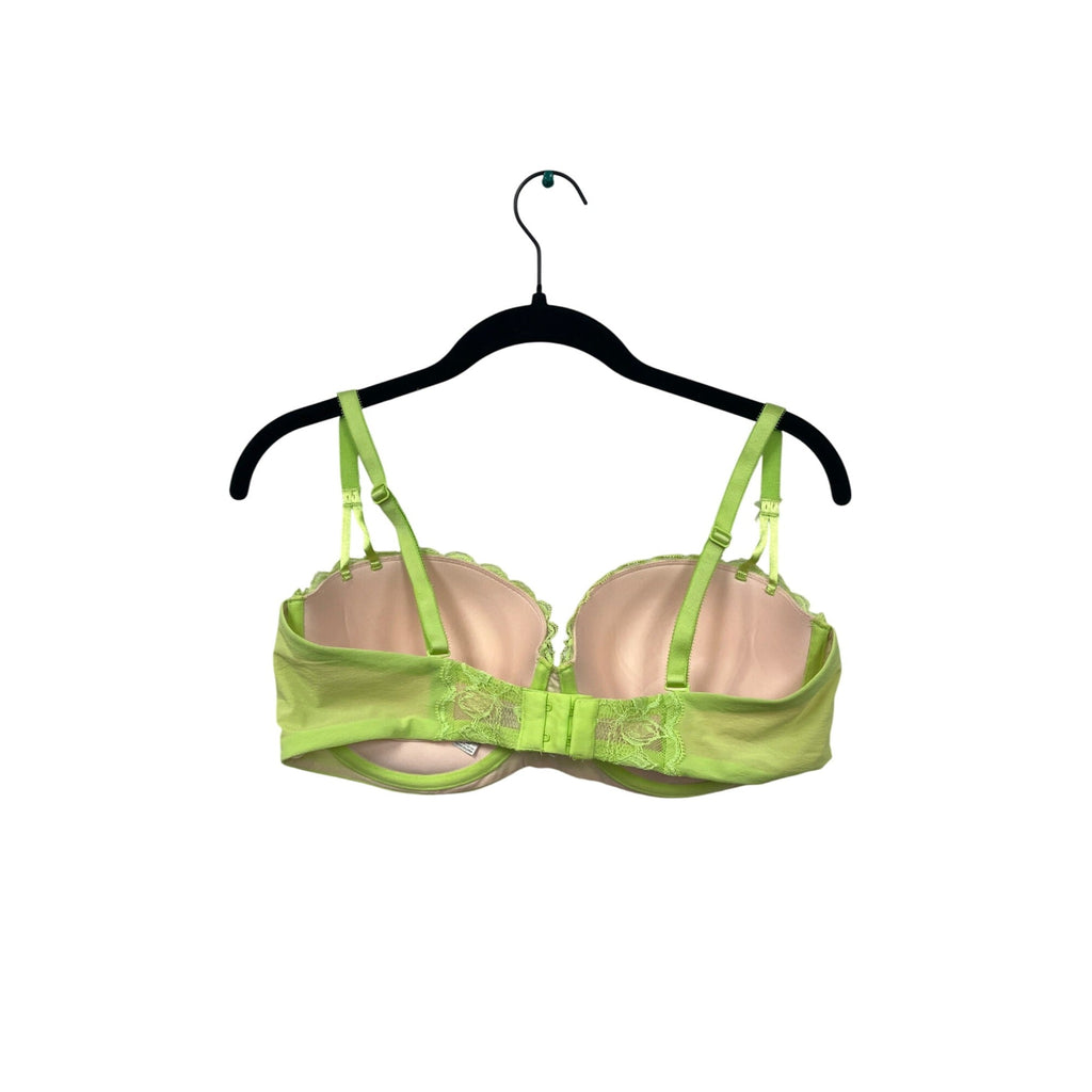 Women’s Victorias Secret Neon Green Lace Overlay Balconette Bra Size 36D #6266