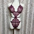 Victoria's Secret Very Sexy Strappy Eyelash Lace Teddy L Plum Sirencore Baddie