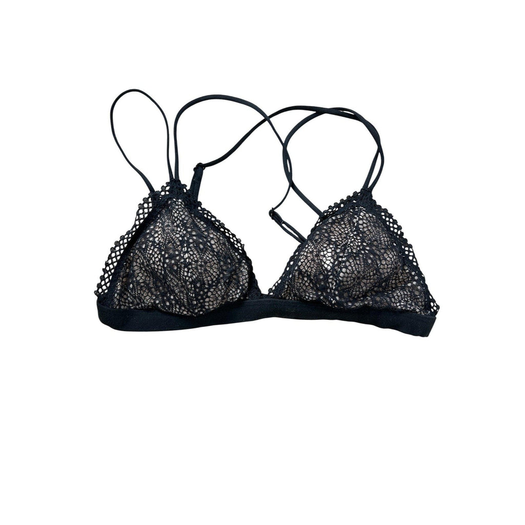 Victoria's Secret Bralette Womens Small Black Lace Triangle Wireless Sheer