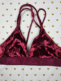 Victorias Secret Pink Velvet Strappy Small Bralette Bra Top Tank