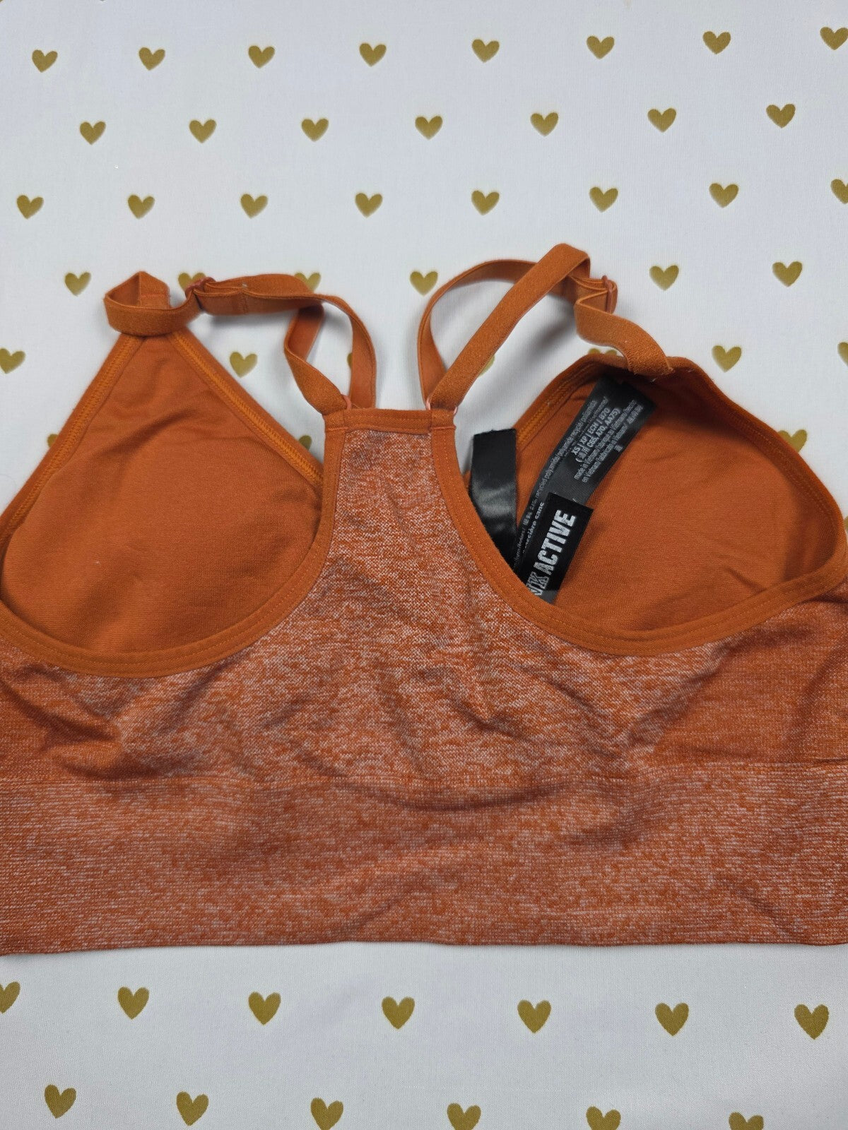 Victorias Secret Pink Orange Stretch Sports Bra XS Bralette Bra Top Tank