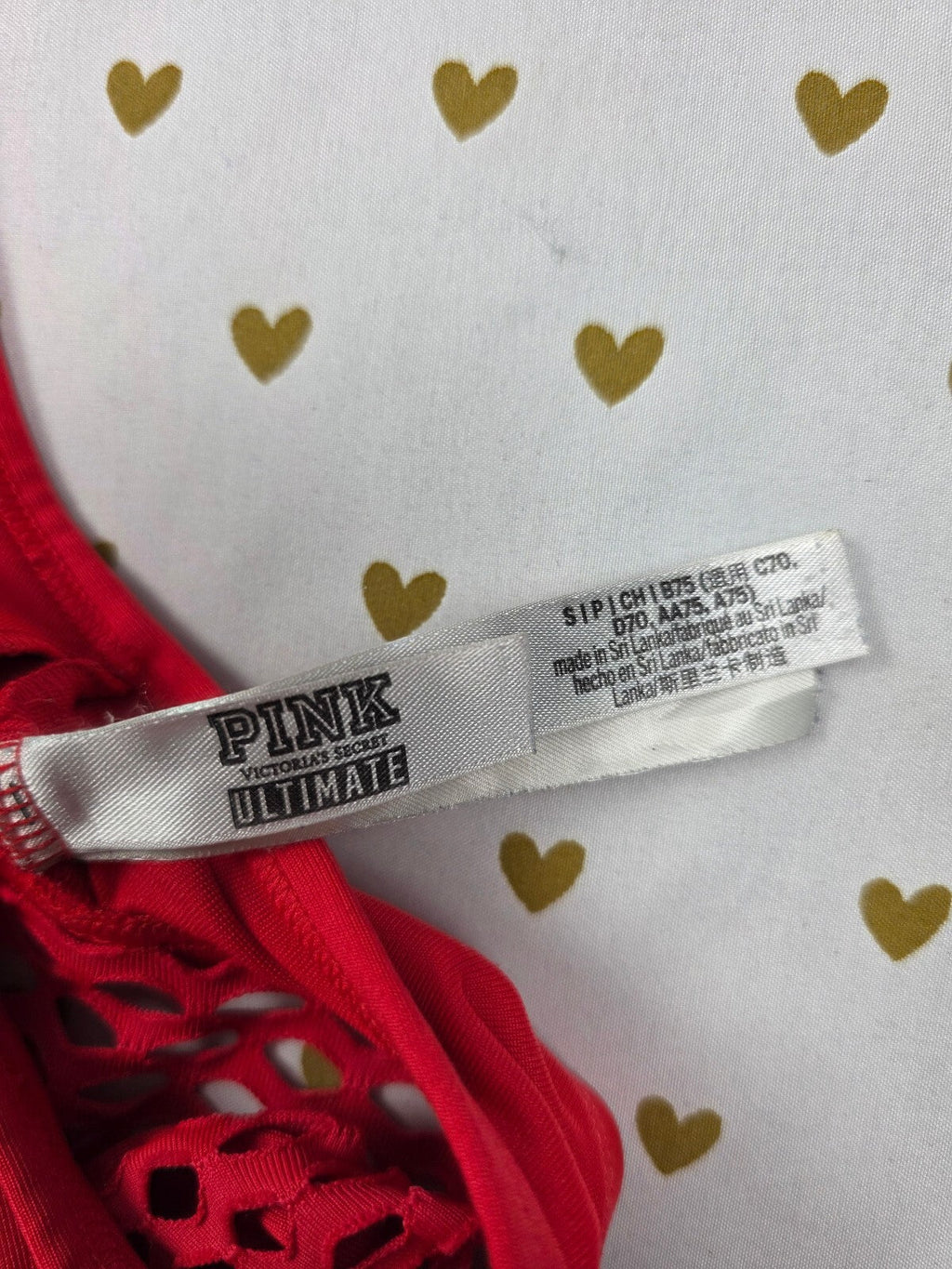 Victorias Secret Pink Red Ultimate Small Sports Bra Bralette Bra Top Tank