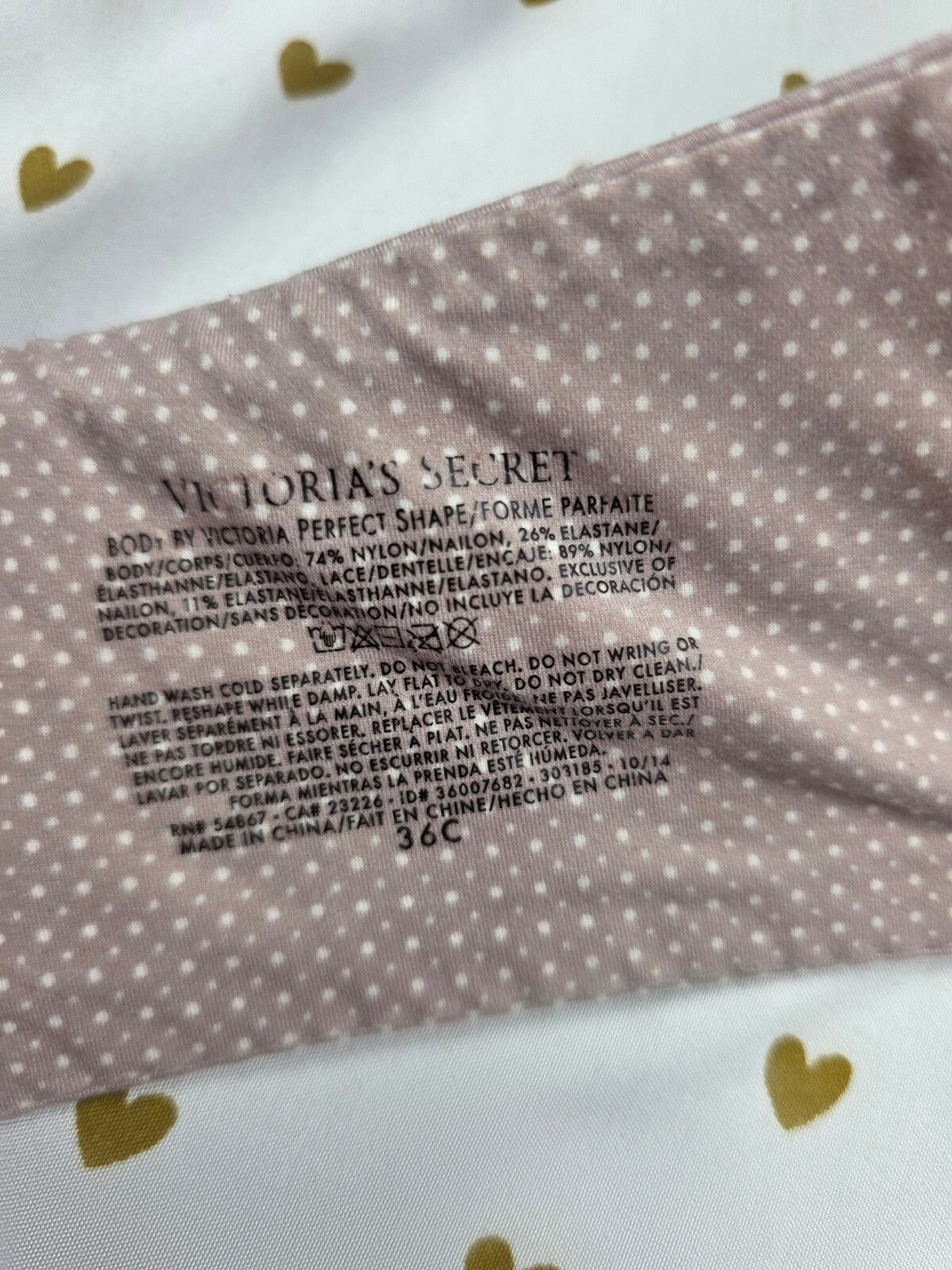 Victoria's Secret Body By Victoria Perfect Shape Bra Polka Dot 36C