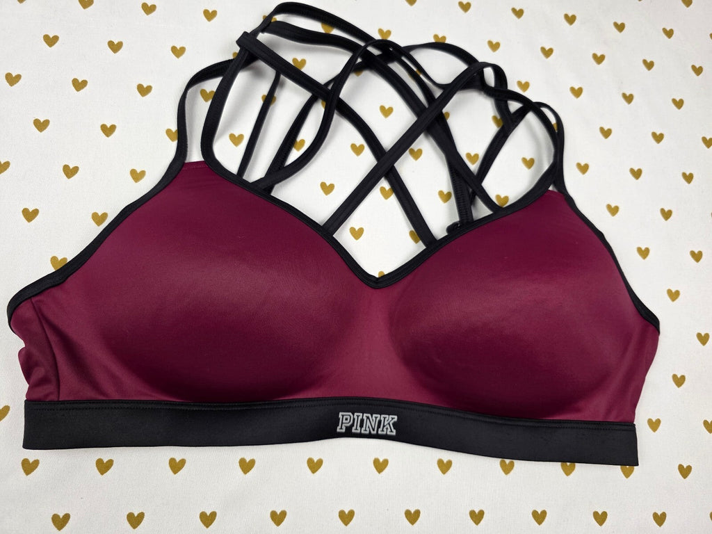 Victorias Secret Pink Ultimate Sports Bra Strappy LARGE  Bralette Bra Top Tank