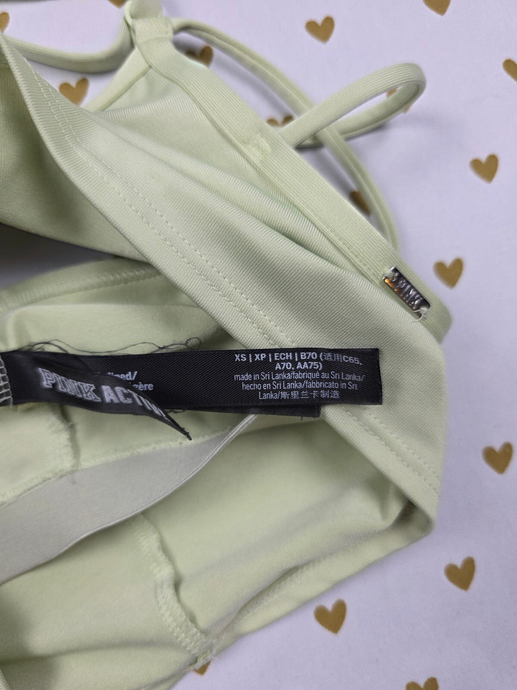 Victorias Secret Pink Active Green XS Sports bra Bralette Bra Top Tank