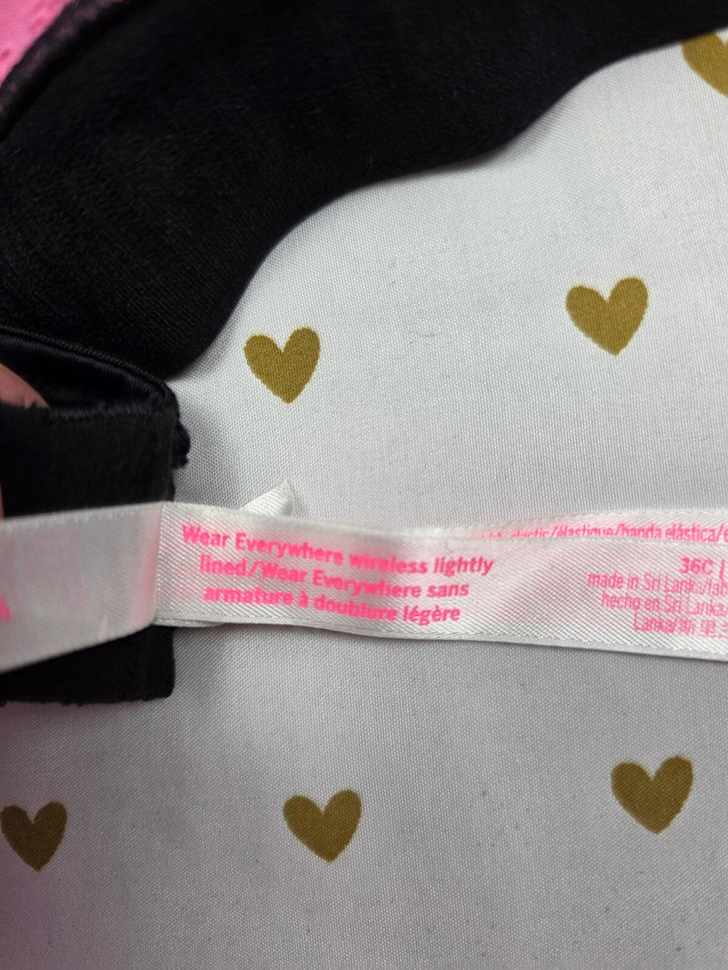 Victorias Secret Pink Logo 36C Wireless No Wire Bra Wear Everywhere