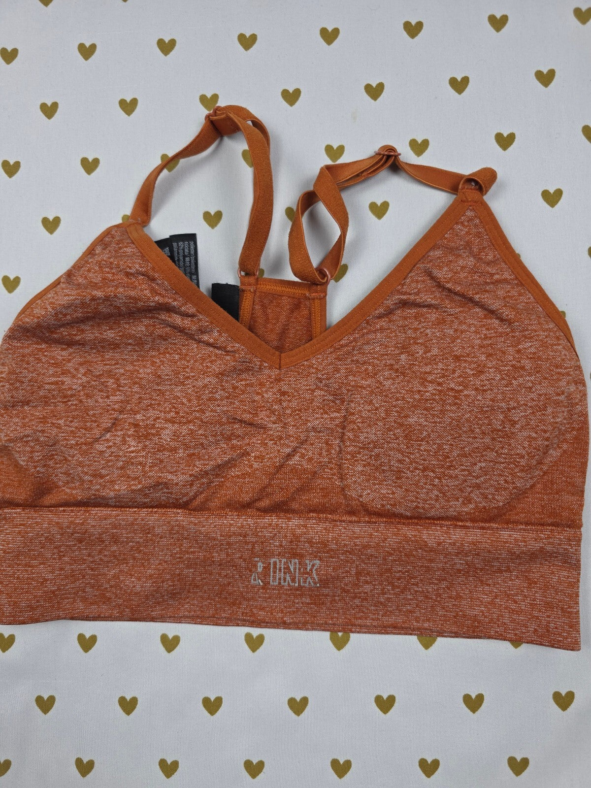Victorias Secret Pink Orange Stretch Sports Bra XS Bralette Bra Top Tank