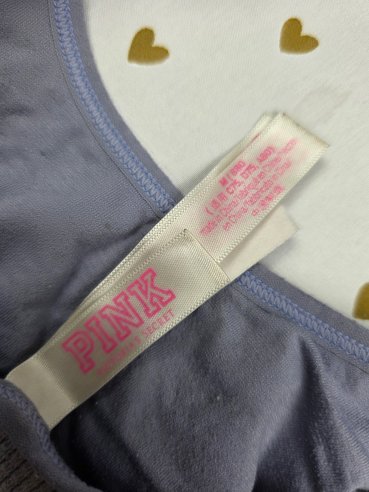 Victorias Secret Pink Stretchy Medium Grey Bralette Bra Top Tank