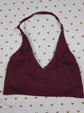 Victorias Secret Pink Red Stretch Large Bralette Bra Top Tank