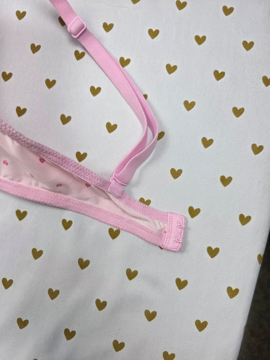 Victorias Secret HEARTS Bra 36D PINK Wear Everywhere T Shirt Lightly Lined