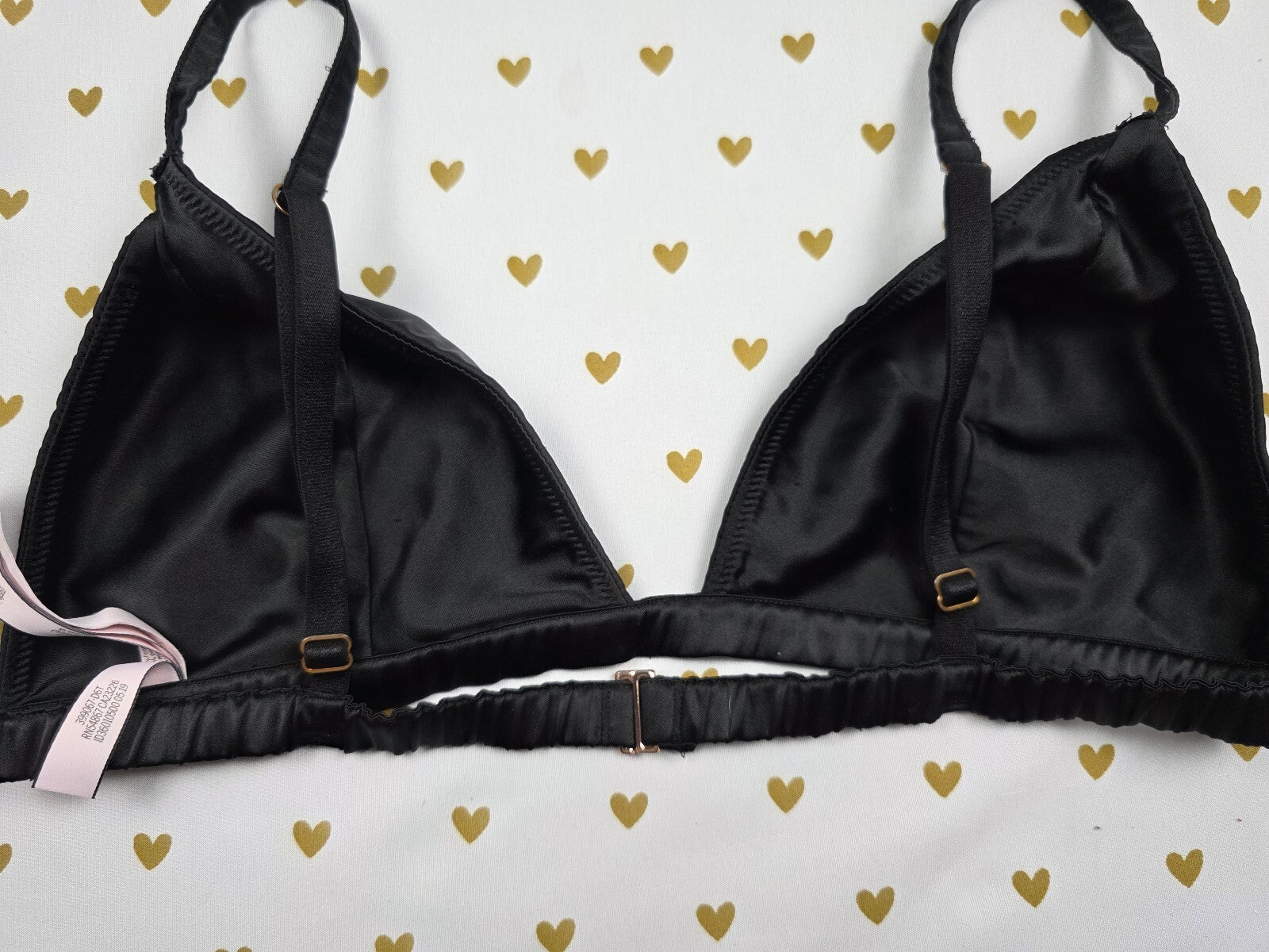 Victorias Secret Black Satin Sexy Large Black Bralette Bra Top Tank
