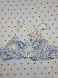 Victorias Secret Pink  Blue Floral Front close Large Bralette Bra Top Tank