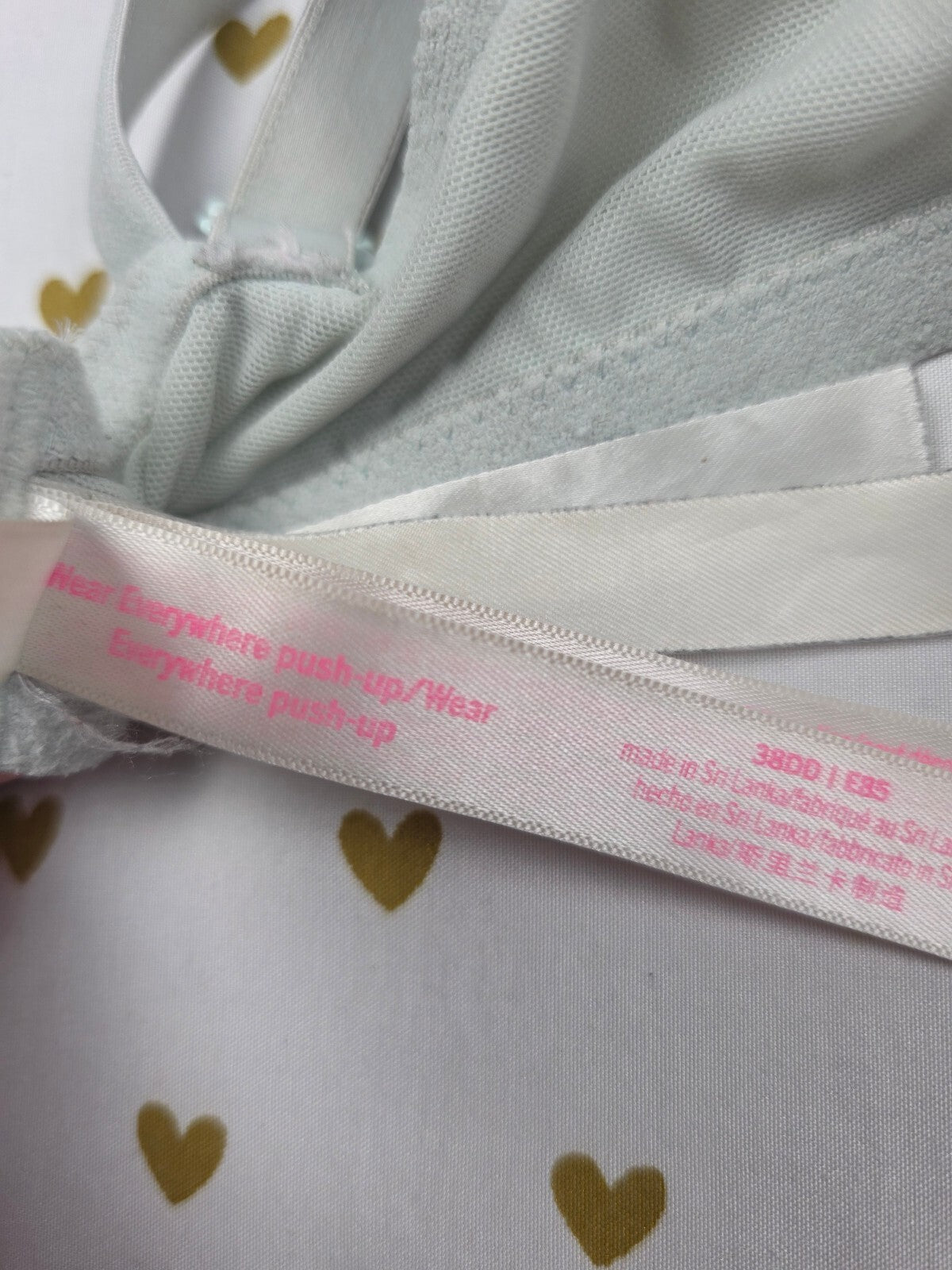 Victorias Secret PINK Polka Dot 38DD Wear Everywhere Push Up Bra
