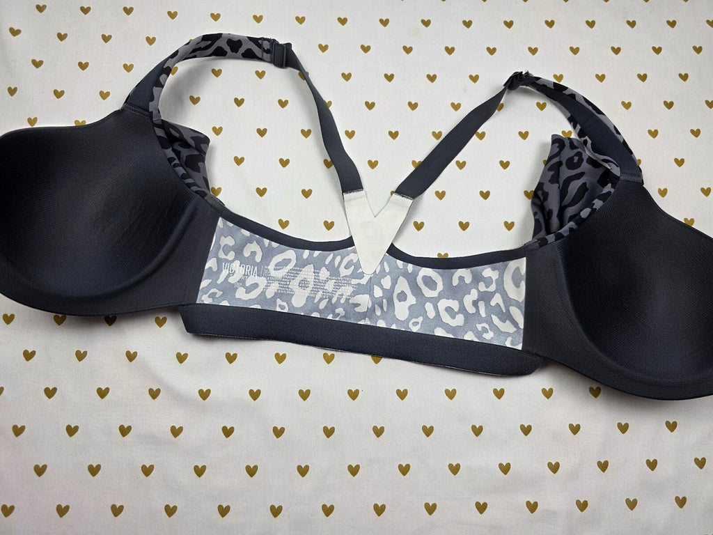 Victorias Secret Leopard Cheetah Grey SPORTS BRA Incredible Knockout Tank 32DDD