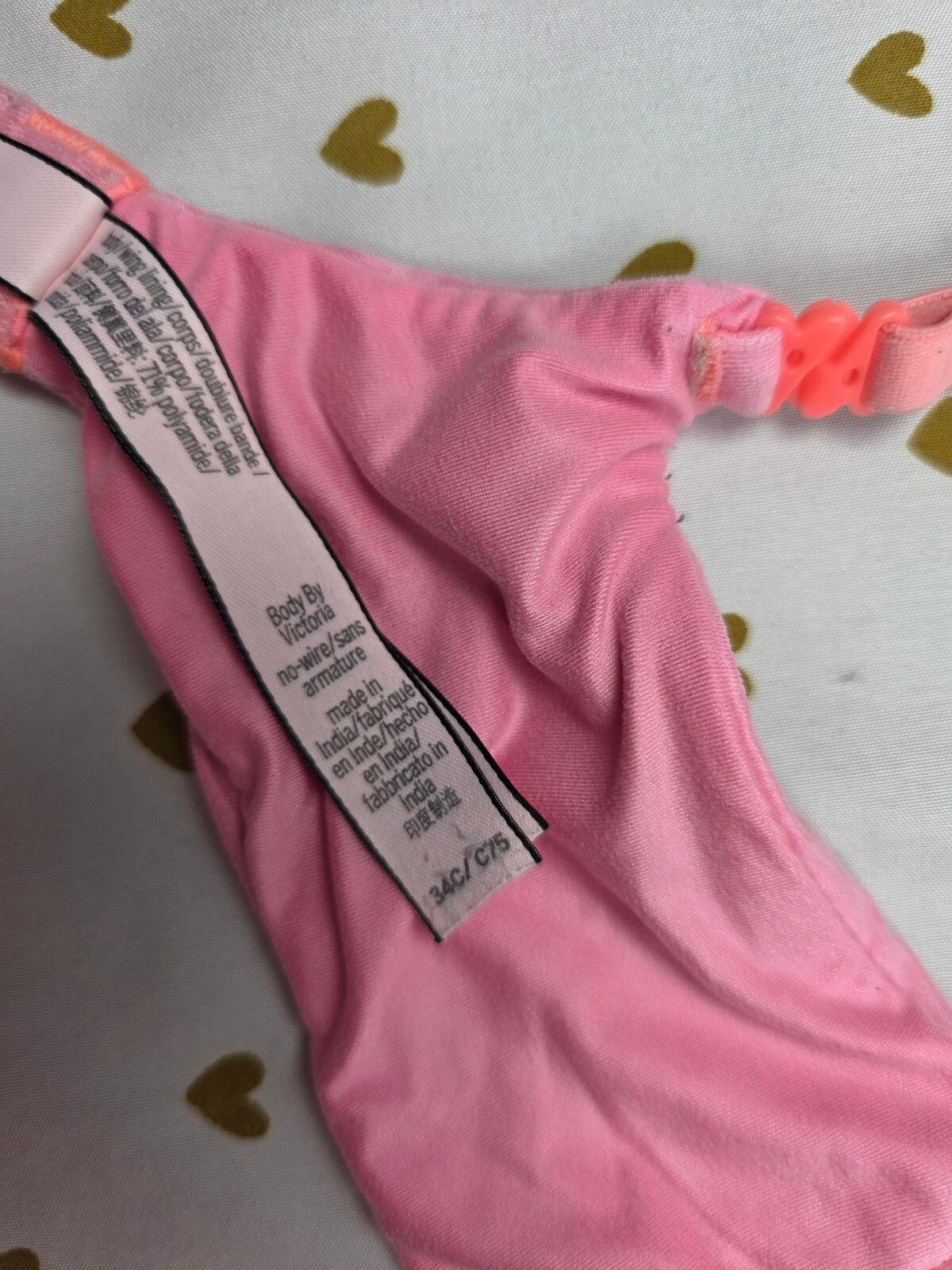 Victorias Secret Neon Pink Wireless No Wire Bra 34C