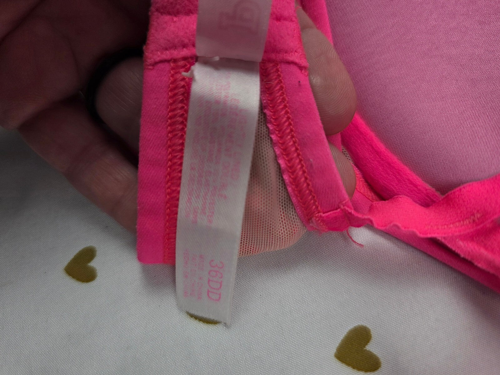 Victorias Secret Neon Caged Racerback Bra PINK 36DD