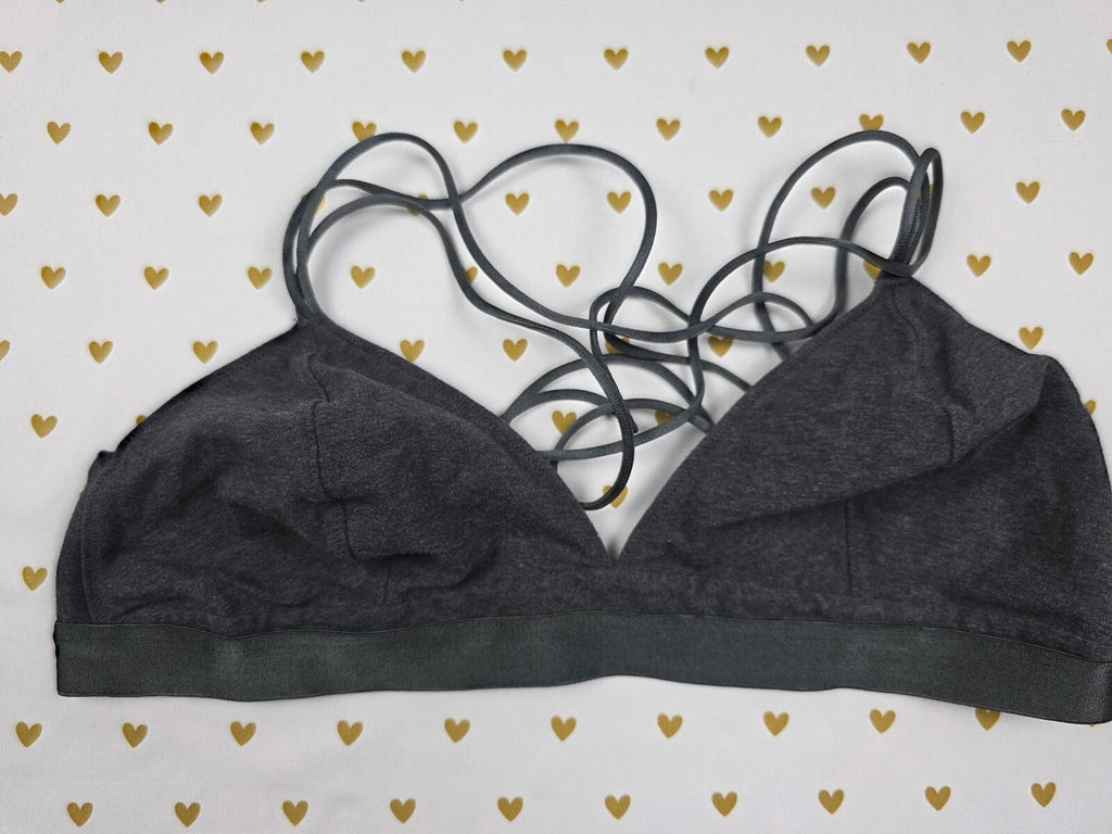Victorias Secret XL Black strappy Bralette Bra Top Tank