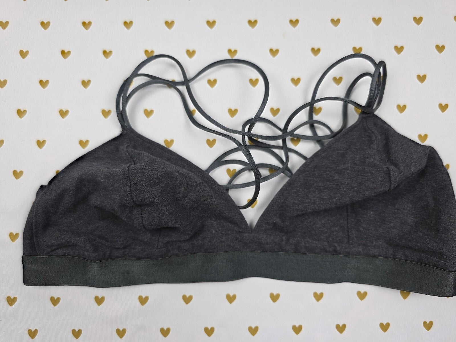 Victorias Secret XL Black strappy Bralette Bra Top Tank