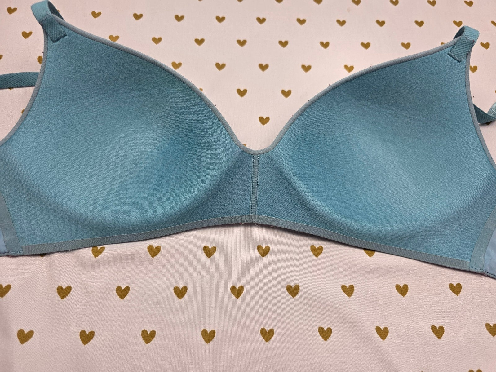 Victorias Secret Wireless No Wire Blue T shirt Lightly Lined Bra 34D