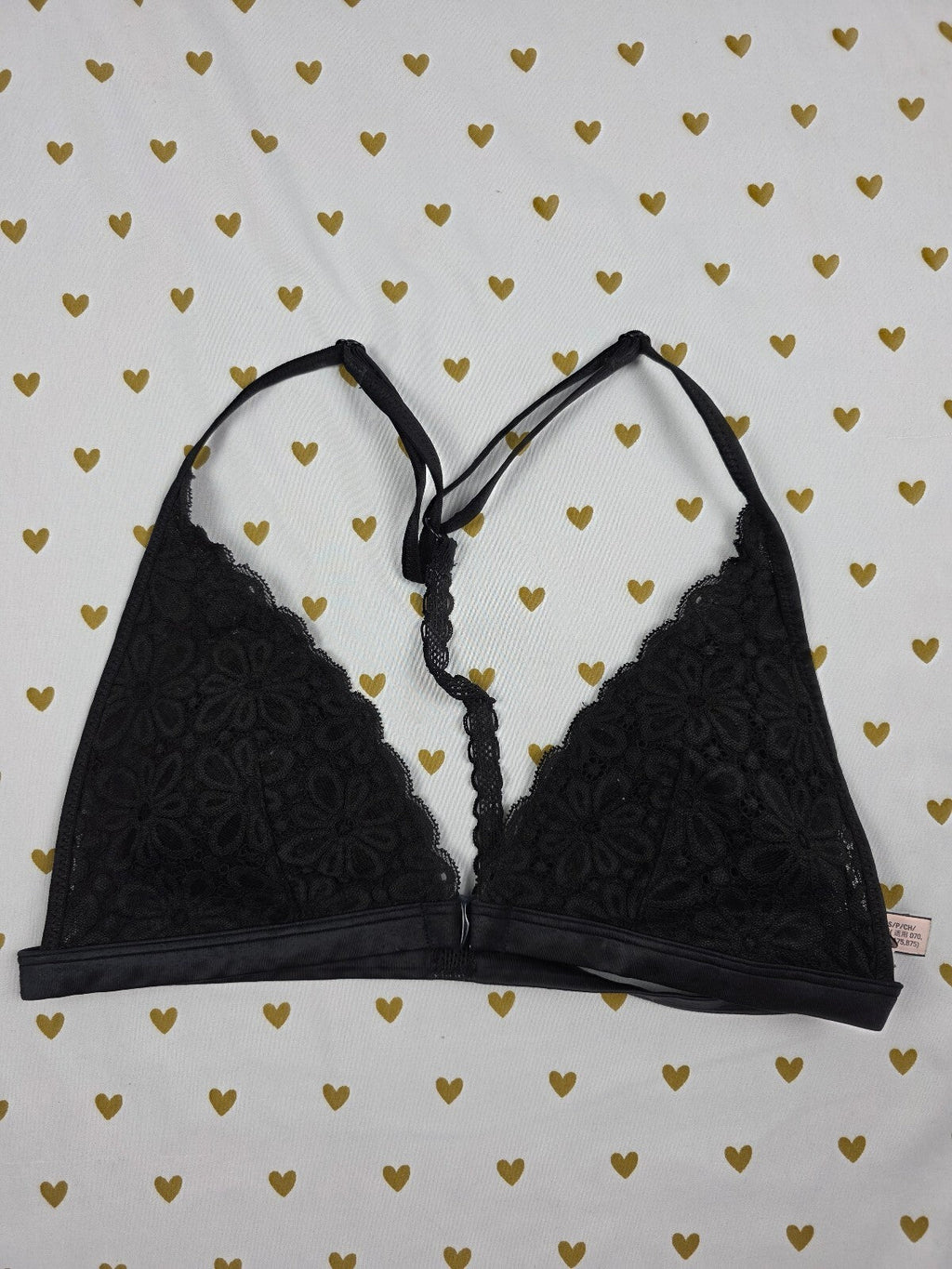 Victorias Secret Black Lace Racerback Front Close SMALL Bralette Bra Top Tank