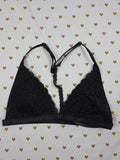Victorias Secret Black Lace Racerback Front Close SMALL Bralette Bra Top Tank