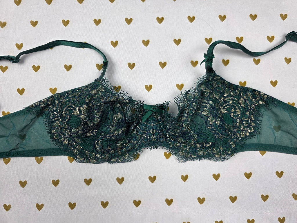 Victorias Secret Green Sexy Lace Dream Angels Push Up Without padding bra 34B